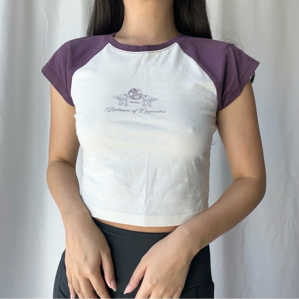 RVCA Balance of Opposites Raglan Short Sleeve Crop Top